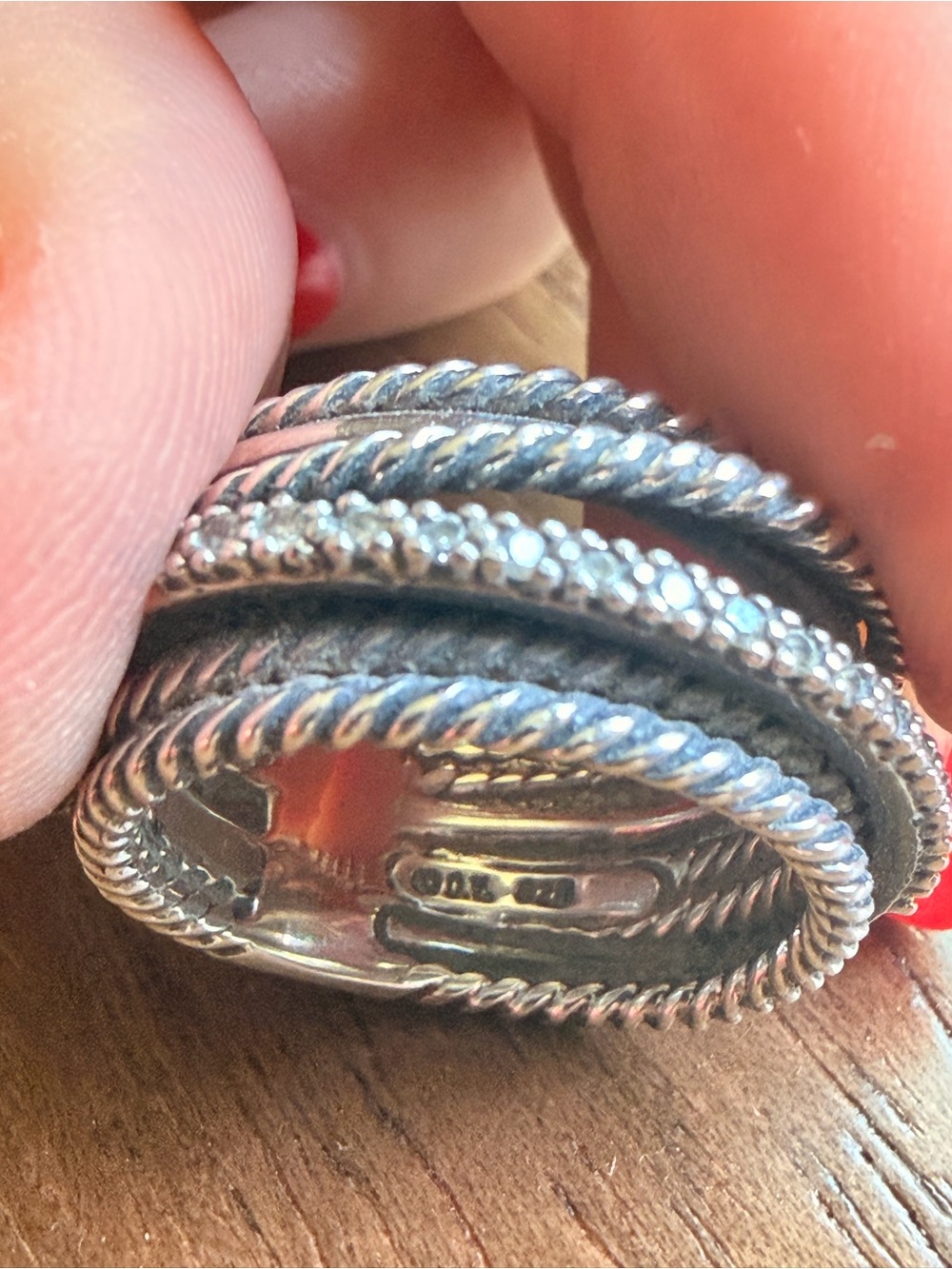 David Yurman Crossover Diamond Ring Size 7.5 - Picture 5 of 6